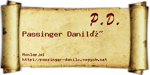 Passinger Daniló névjegykártya